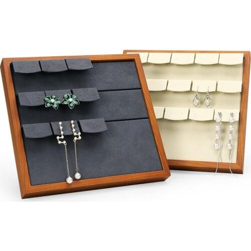 Earrings display stand jewelry stand solid wood props manufacturers earrings stand upright display tray