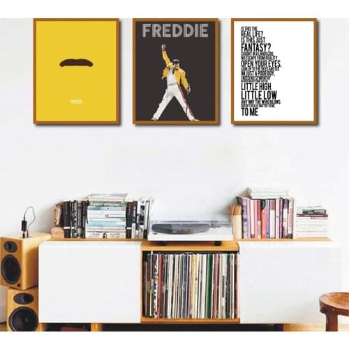 Queen Band Freddie Mercury Canvas Art Prints Hip Hop Music Poster Bohemian Rhapsody Painting Wall Pictures Living Room Decor