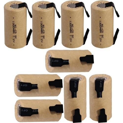 True capacity! 9 pcs SC battery subc battery rechargeable nicd battery replacement 1.2 v 1300 mah accumulator-blue color