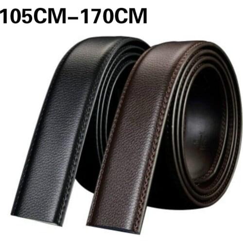 Men Without Buckle Strap Automatic Belt Lengthened Body With Extended 105 110 120 125 130 140 150 160 170cm Wide 3.5cm PVC
