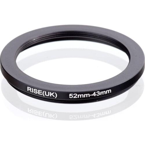 RISE(UK) 52mm-43mm 52-43mm 52 to 43 Step down Ring Filter Adapter black
