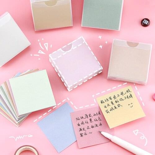 Hand Account N Times Sticker Plastic Boxed Morandi Color Material Backing Paper Message Note Memo Sticker Tear-off Sticky Note