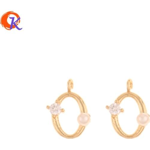 Cordial Design 50Pcs 8*11MM Jewelry Accessories/Genuine Gold Plating/Imitation Pearl/Hand Made/Earring Findings/DIY Charms