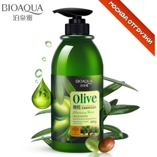 BIOAQUA Olive Shampoo Anti-dandruff/Anti-Dry Olive Oil Shampoo Restores Damaged Hair Deeply Nourishes Care All Hair Types Color