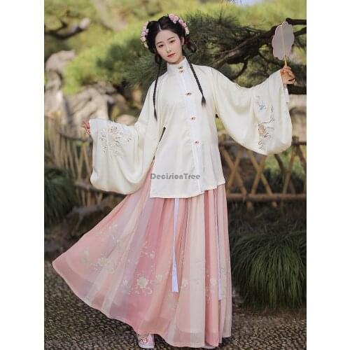 2021 chinese traditional women hanfu gowns retro ming suit chinese cosplay ancient oriental performance costume oriental hanfu