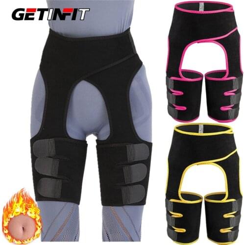 Getinfit Thigh Trimmers Sweat Bands for Women & Men Slimmer Body Wraps Sauna Waist Trainer Hip Support Workout Fitness Leg