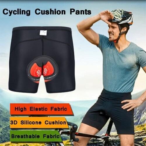 Unisex Black Bicycle Cycling Pants Solid 3D Thickened Silicone GEL Padded Bicycle Bike Cycling Underwear Shorts Pants