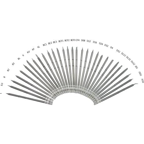 30 Pieces T15 Seris Replacement Soldering Tips Fit Hakko FX-951 FX-950 FX-952 FX-9501 FM-2028 FM2027 Iron Handle Pencil Bit