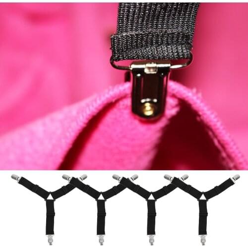 Bed Sheet Fixing Clips Cover Grippers Holder 4 pieces Adjustable Mattress Duvet Blanket Fastener Straps Slip-Resistant Belt