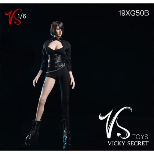 VSTOYS 1/6 Female Tight Shirt Clothes Set 19XG50A 19XG50B Fit 12'' Action Figure Phicen White/ Black