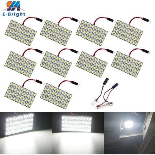 10pcs 12V 5730 40 SMD Festoon w5w T10 800LM Led Panel Light Reading Dome Bulb Car Reading Lights White Indicator with 2 Adapters