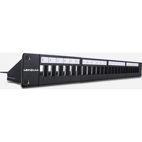 24 Port Unload Module Blank Patch Panel 19" 1U Rack Distribution Frame RJ45 Cable Adapter For Phone/Network Cables Keystone Jack