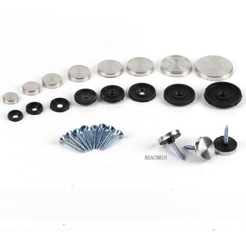 200Pcs/Lot Glass Acrylic Mirror Screw With Decorative Stainless Steel Cap Cover Display Sign