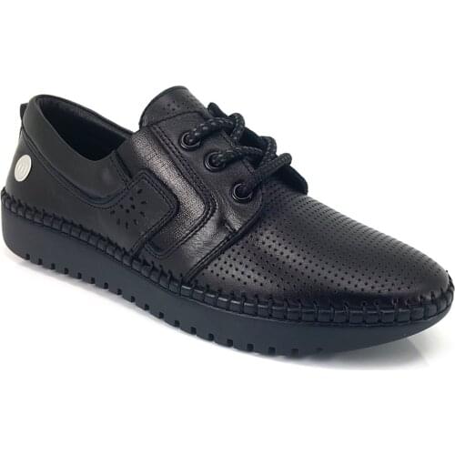 2022 Trend Yeni Sezon Model %100 Deri Ayakkabı İle Kişiye Özel ve Rahat Siyah Mammamia 605 Günlük Bayan Ayakkabı