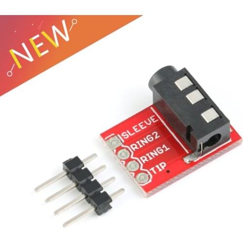 3.5mm Plug Jack Stereo Plastic + Metal TRRS Headset Audio Socket Breakout Board Extension Connector Module
