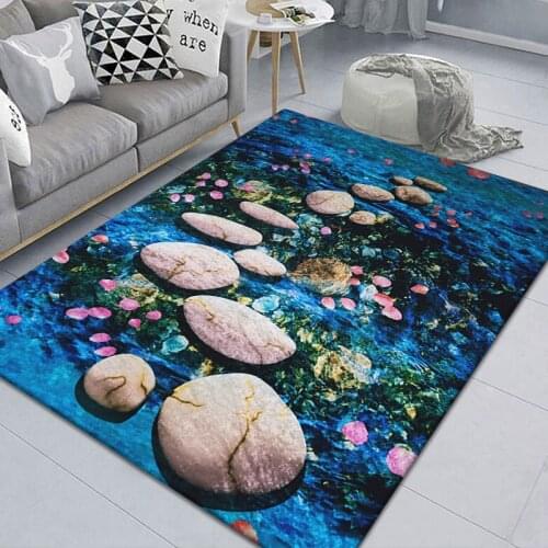 3D Cobblestone Parlor Carpets Hallway Corridor Rug Decor Floor Area Rug Kitchen Bedroom Rug Non-slip Carpet for Home Living Room