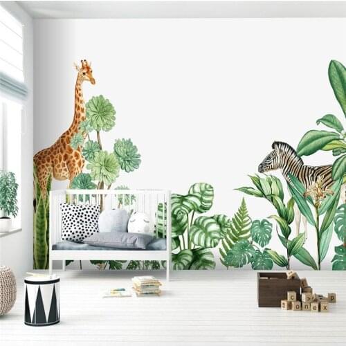 Beibehang custom papel de parede 3d Tropical plant zebra wallpapers for living home decor TV background mural wallpaper for wall
