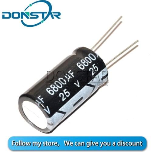 5PCS 6800UF 25V Electrolytic capacitor 25V 6800UF 16*25MM Aluminium electrolytic capacitor