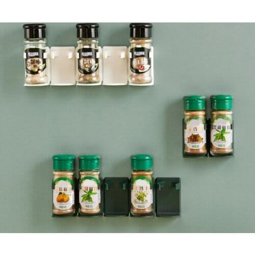 5Pcs/Set Seasoning Storage Rack Cabinet Spice Seasoning Bottle Can Storage Rack Wall Mounted Kitchen Organization Shelfs