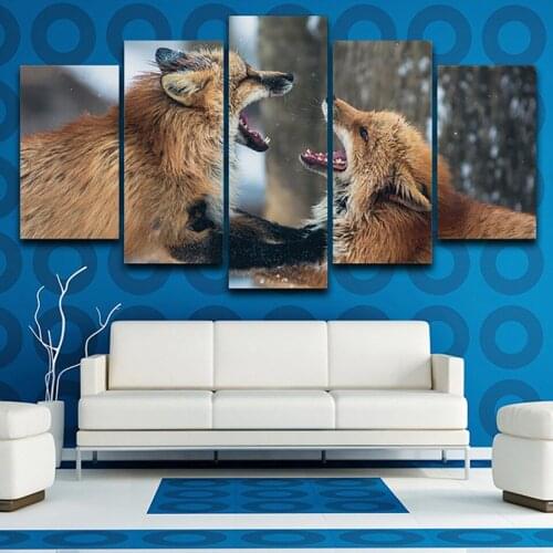 Home Decor 5 Pcs 5D Diy Diamond painting Wild Fox full square round drill mosaic diamond embroidery Forest landscape A2167