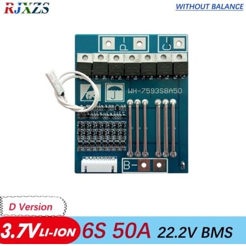 6S 50A 22.2V li-ion BMS PCM battery protection large current board bms pcm for LicoO2 Limn2O4 li battery
