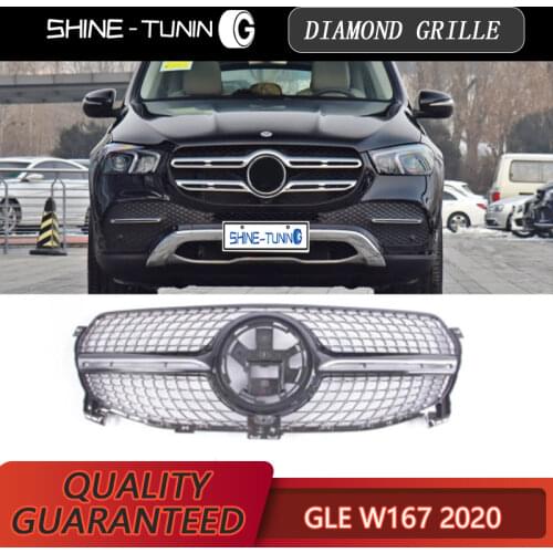 Rejilla media de plástico ABS para suitable for Mercedes Benz clase GLE W167 2019 +, rejilla delantera estilo GT para coche