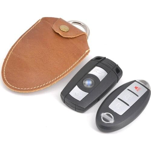 Keychain Purse Car Key Holder Leather Keychain Key Chain Holder Genuine Leather Edc Pouch Key Bags Cowhide Protective Portable