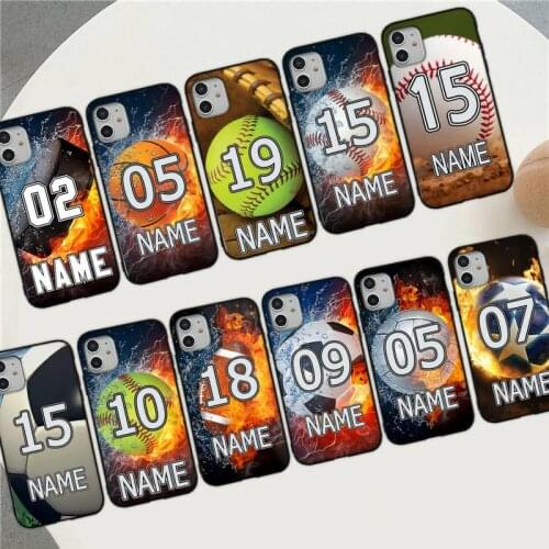 PERSONALIZED NUMBER NAME Hockey Basketball Phone Case for iPhone 8 7 6S Plus X 5S SE 2020 XR 11 12 mini pro XS MAX