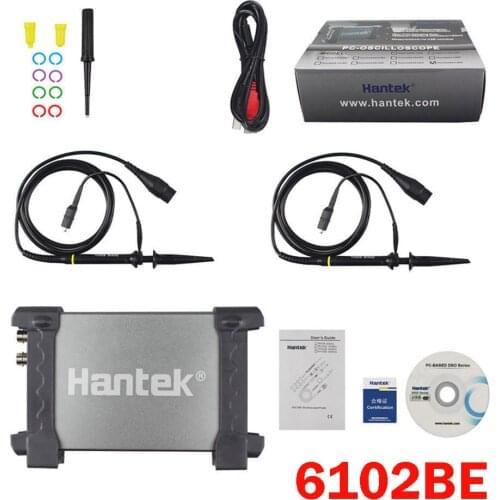 Hantek 6102BE 6102BE Digital Multimeter Oscilloscope LCD USB PC Storage Based Analog Osciloscopio 100 MHz 2 Channels Free Shippi