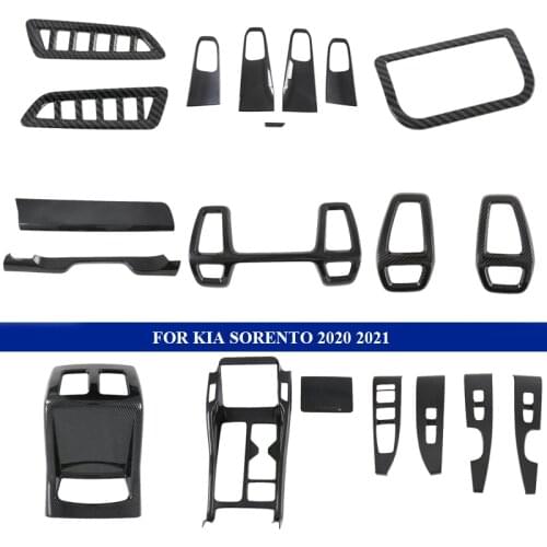 For Kia Sorento MQ4 2020 2021 2022 Car Interior ABS Carbon Fiber Style Garnish Air Vent Trim Cover trim Auto Styling Accessories