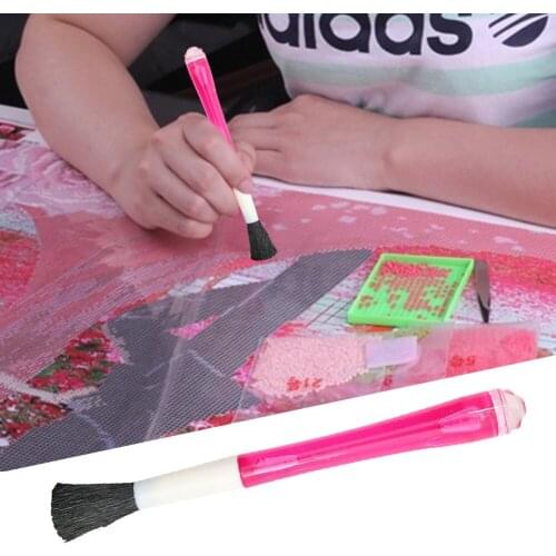 Dual-use Diamond Painting Point Drill Pen Sweep Brush Pick Up Clean-up Tool