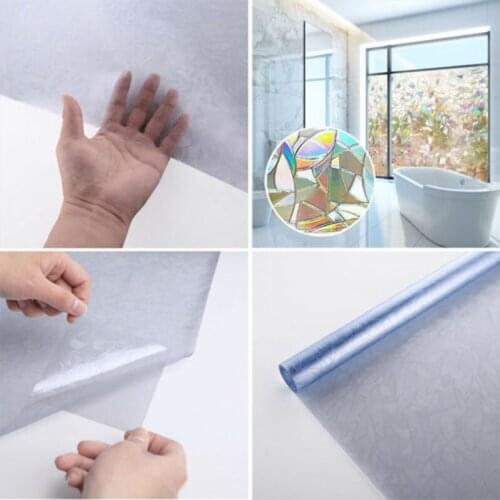 Rainbow Effect Color Window Film Static Self Adhesive Stained Privacy Glass Foil Heat Control Window Tint 3D Sticker Home Decor