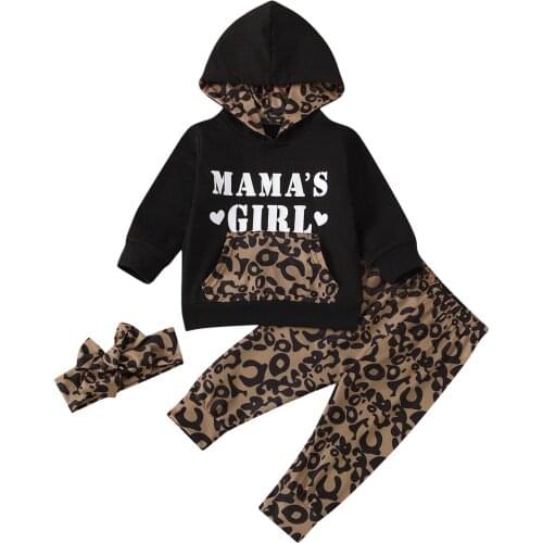 European And American Baby Print Long Sleeve Suit + Headband Girls Boutique Outfits Three-piece Suit Girls Valentine Outfits