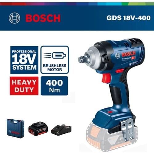 Bosch GDS 18V-400 Lithium Battery Wrench Handheld Rechargeable Brushless Electric Wrench Rechargeable Impact Wrench Mmachine