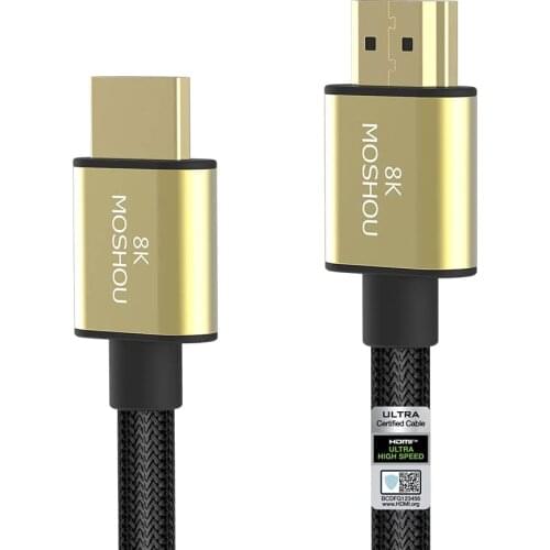 MOSHOU HDMI Cables 2.1 8K 60Hz 4K 120Hz 48Gbps bandwidth ARC Video 1m Cord for Amplifier TV High Definition Multimedia Interface