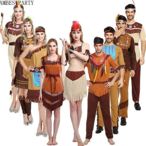 Aboriginal Costume Savages Princess Dress Halloween Festival Cosplay Party Constume performance Costume Fancy Dress AMBESTPARTY
