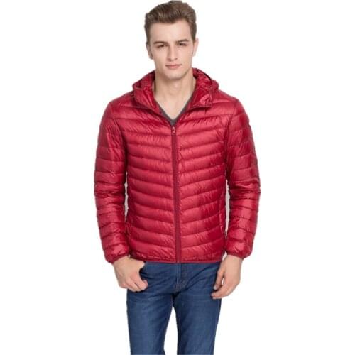 Shanghai Story Autumn Winter Hooded Duck Down Jacket, Ultra Light Thin jacket for men Fashion mens Outerwear coat