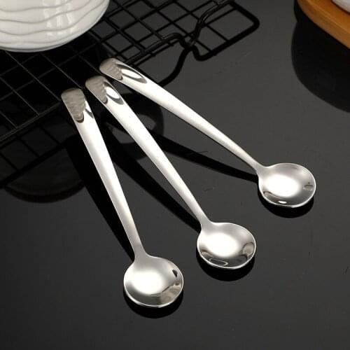 1PC Stainless Steel Coffee Mixing Spoon Milk Sugar Seasoning Silver Teaspoons Tableware Kitchen Drinking Accessories Dinnerware