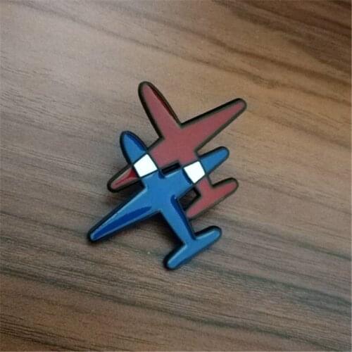 Fashion Enamel Stripe Acrylic Aircraft Double Airplane Brooch Jewelry Shirt Denim Collar Lapel Pins Badges On A Backpack Gifts
