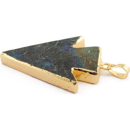 Druzy Trendy Labradorite Natural Stone necklace Onyx jewelry arrow with Vintage stone Golden Stone Free Shipping