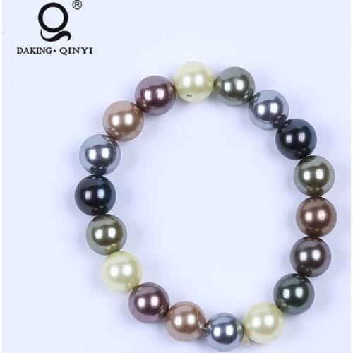 New Style Jewelry Womens Colourful Natural 10mm Peal Bracelet
