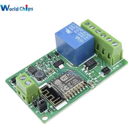 ESP8266 ESP-12F Relay Module 10A 220V Network Relay WIFI Module Input DC 4 Layers Board TVS Input Automatic Protection Green