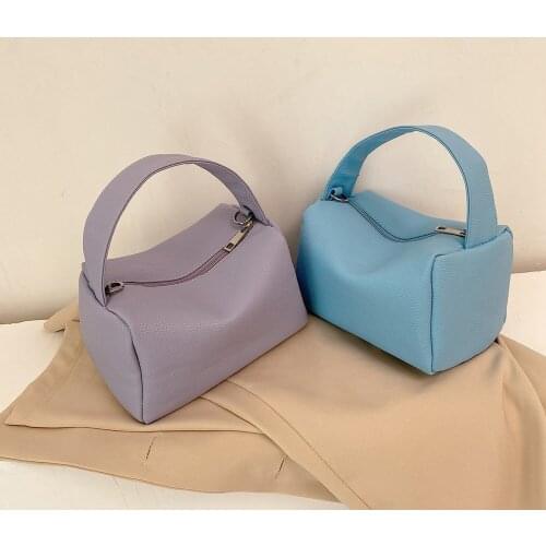 Retro New Fashion PU Leather Shoulder Messenger Bags For Women Solid Color Casual Small Top-handle Handbag Ladies Crossbody Bags