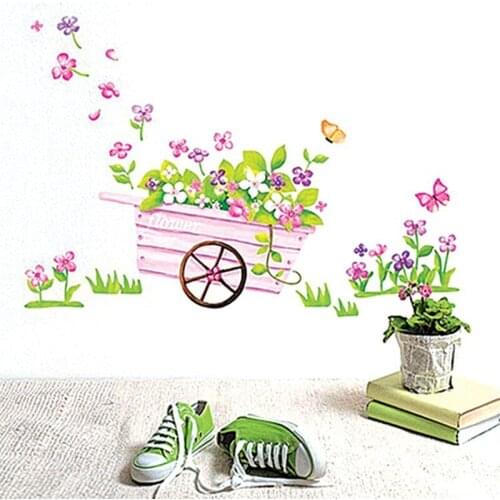 Creative Wall Stickers Flowers Warm Girl Bedroom Living Room Sofa Wall Decoration Decals DIY Vinyl Wallpaper