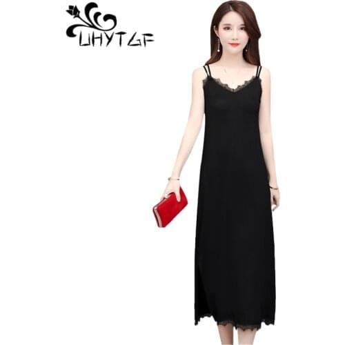 Летние платья с разрезом UHYTGF China At AliExpress