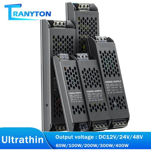 Ultra Thin LED Strip Power Supply DC12V 24V 5A 8A Electronic Transformer 60W 100W 150W 200W 300W 400W LED Driver Power Adapter