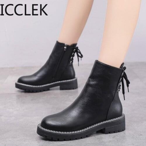 2020 spring autumn women Boots new women Ankle Boots lace up Chelsea shoes Martins Boots A035