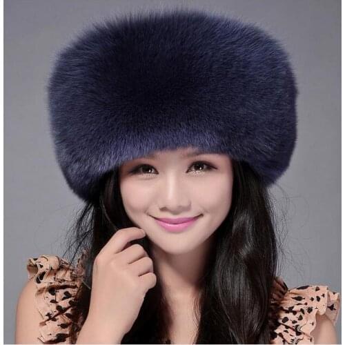 High Quality Whole Skin Real Fox Fur Hat Genuine Leather Mongolian Princess Hat Fashion Warm Fur Headgear For Ladies MS-15
