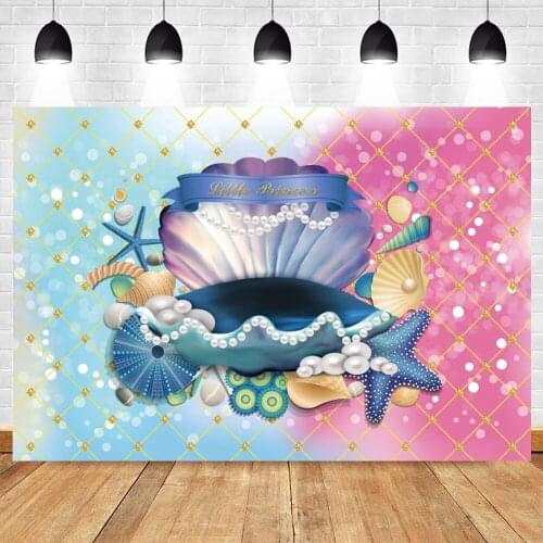 Yeele Mermaid Backdrop Baby Show Photozone Fishnet Shell Party Decor Photography Photographic Background For Photo Studio Props