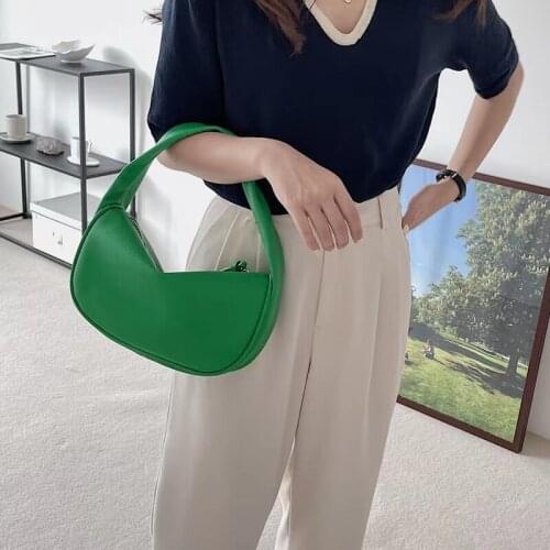 PU Leather Zipper Baguette Bag for Women 2021 New Top Handle Small Designer High Quality Mini Shoulder Bags Dropshipping Handbag